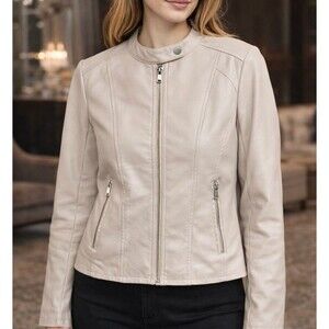 NWT Women’s Baccini Size Large Vegan Faux Leather Moto Biker Jacket